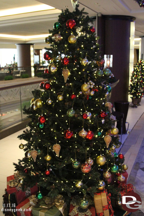 A Christmas tree in the lobby.