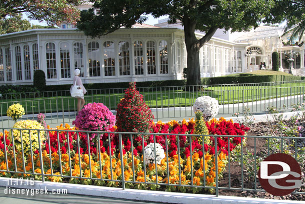 Some of the colorful landscaping in the plaza