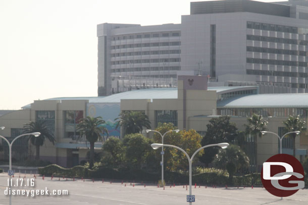 Approaching the Bayside Station, beyond it is the Sheraton.