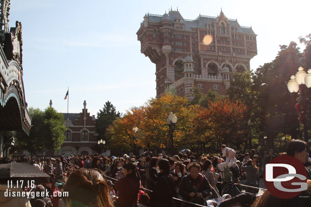 The queue took up most of the street.