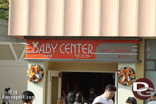 The Baby Center decorated for Christmas.