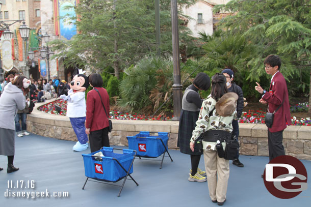 Mickey was out greeting guests.