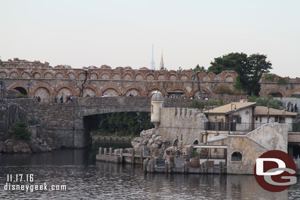 Cinderella Castle in the distance.  Assuming this view will be gone soon as Soarin should be rising in that general area.