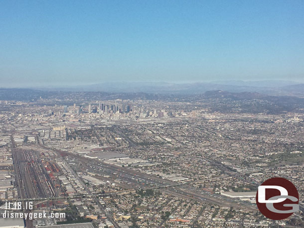 Downtown Los Angeles as we are on final approach.