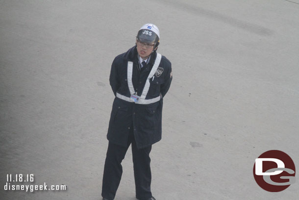 A security officer on the tarmac.