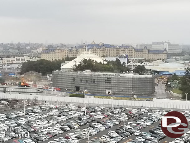 A first look at the Fantasyland Expansion project.  I believe that large building is the show building for the Beauty and the Beast attraction.