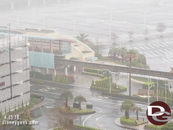 It was really coming down as we looked at Bayside Station.