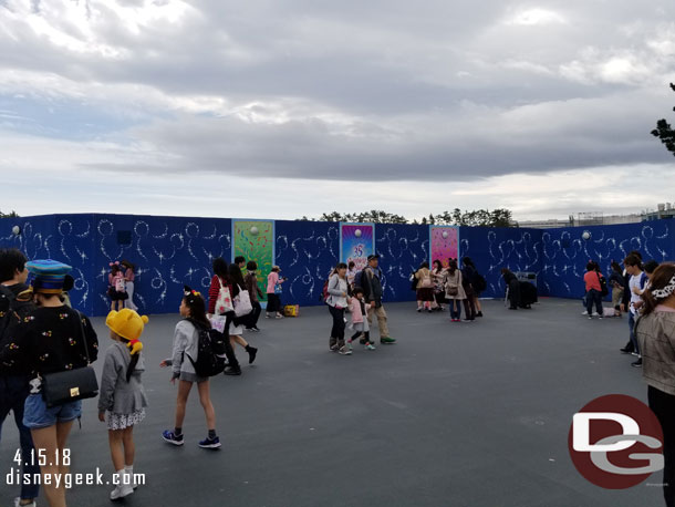 The construction walls in Tomorrowland have 35th Anniversary graphics now too.
