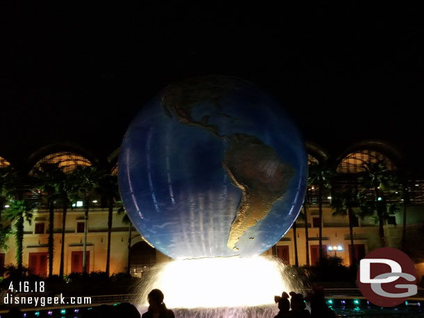 One last look at the Aquasphere before exiting the park and heading back to the hotel room.  