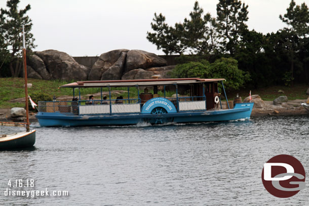 A nearly empty Steamer passing by.