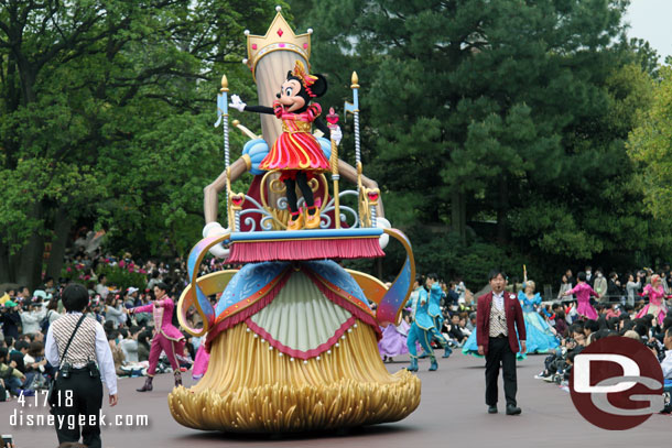 Minnie Mouse on her own float.