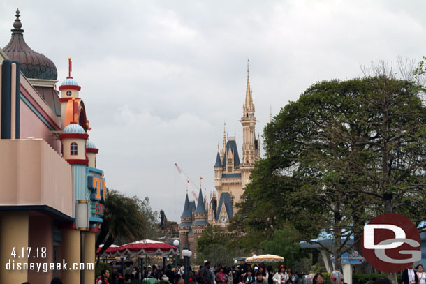 An interesting sight line with Cinderella Castle and beyond it Splash Mountain.