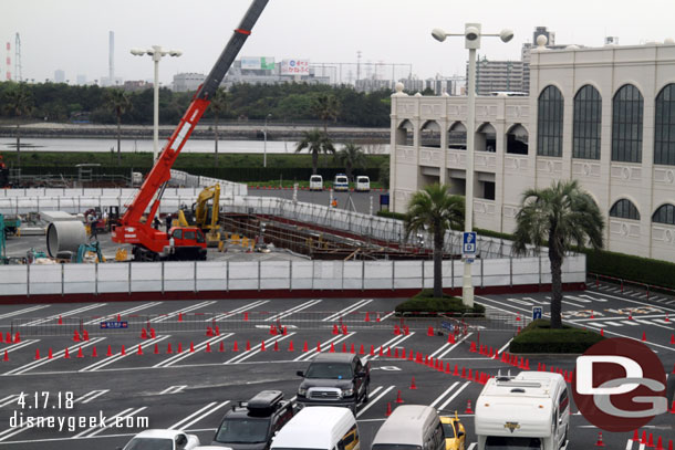 A look at the parking lot construction as we cruised by on the Resort Line.