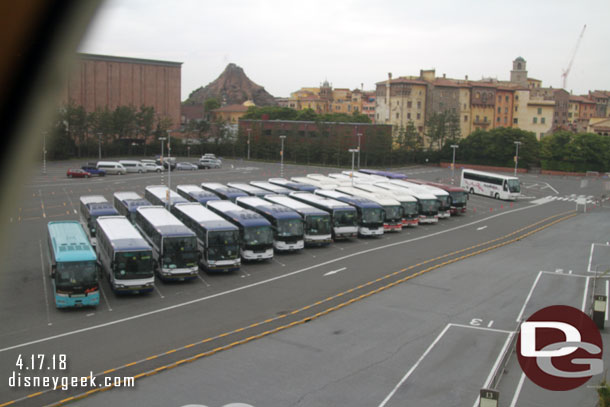 A fair number of buses but not too bad today.