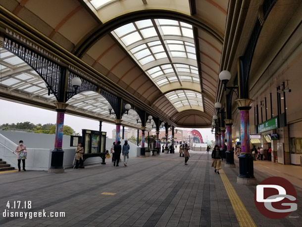 A peaceful walk during the middle of the day to pass by the train station.