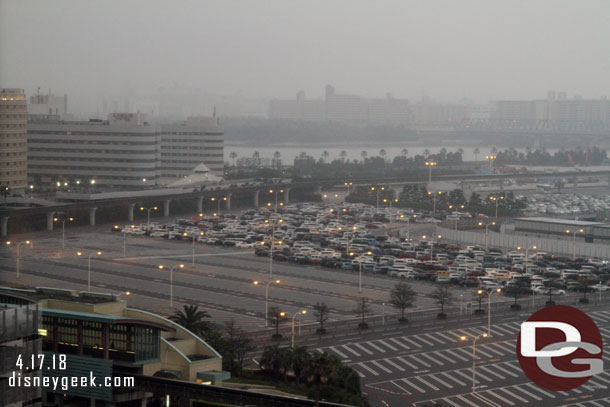 The rainy view from our room.