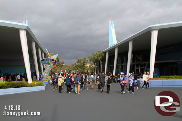 Tomorrowland entrance walkway.