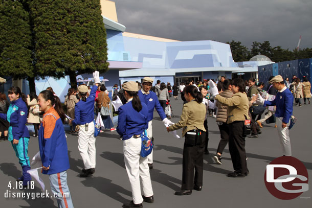 Another group of cast members highfiving guests.  They were really having a good time for the 35th Anniversary.