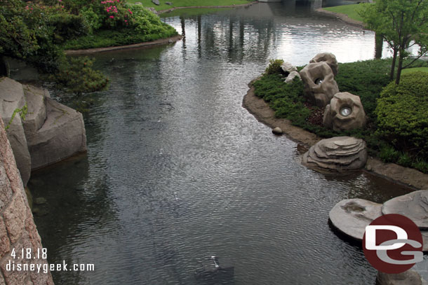 In the moat around the castle they have added new show equipment for the upcoming summer show that will replace Once Upon a Time.