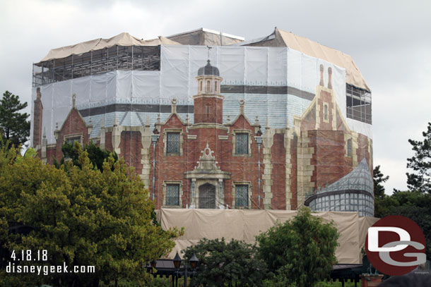 Walking by the Haunted Mansion.