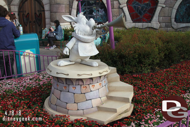 The White Rabbit near the Queen of Hearts Banquet Hall.