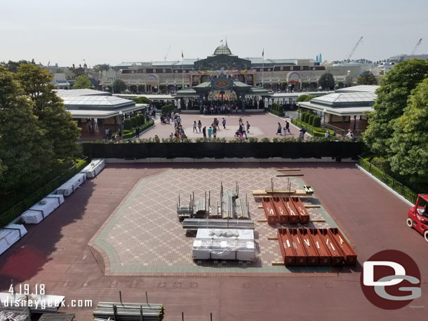 Staging materials for the new entrance construction/renovation that is underway.