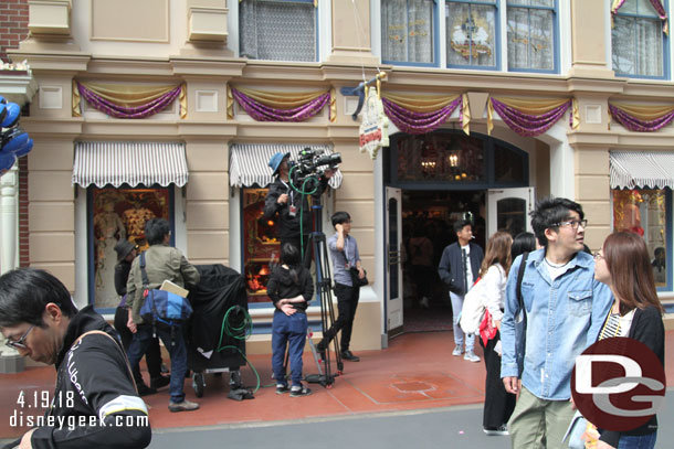 A film crew set up in World Bazaar