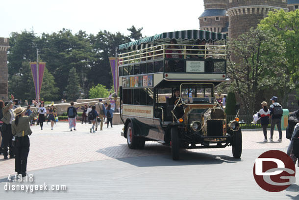 The Omnibus passing Cinderella Castle