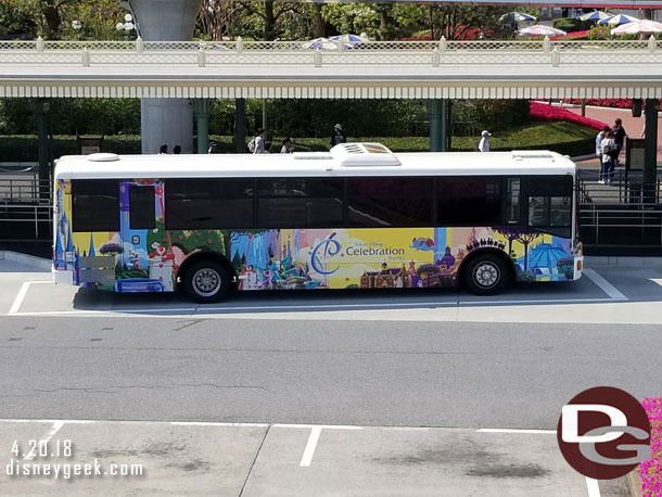 A bus for the Disney Celebration Hotel, this is a more moderately priced hotel a couple of miles away.