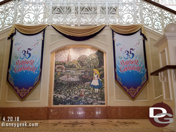 35th Anniversary Banners on the staircase inside.