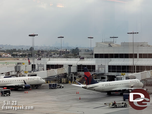 You can see Downtown Los Angeles in the hazy distance.