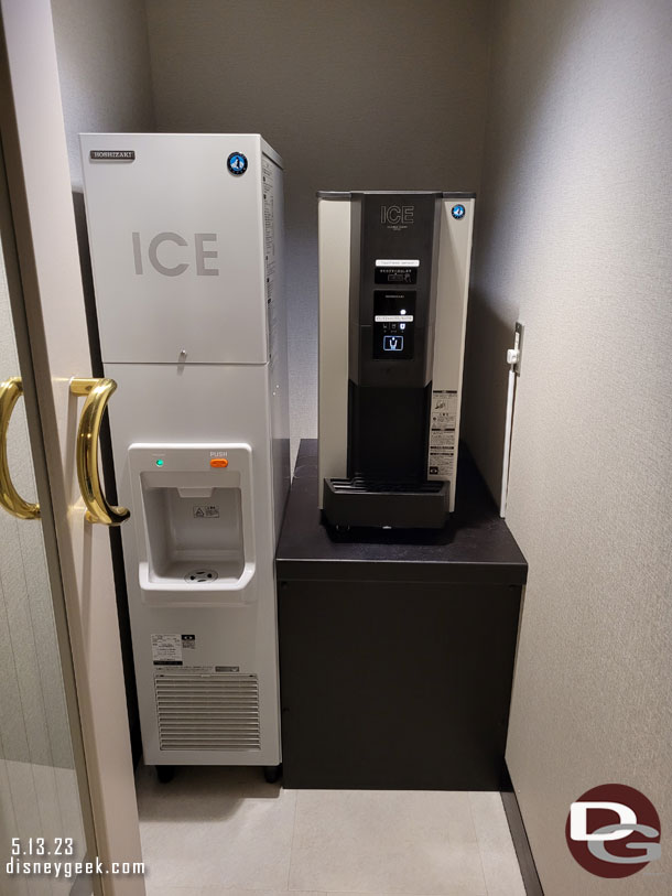 Water bottles are no longer in the room. Instead there are filling stations by the ice.