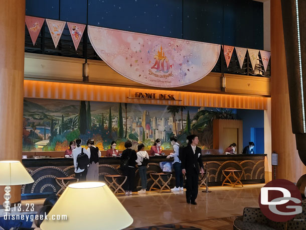 40th Anniversary decorations in the lobby