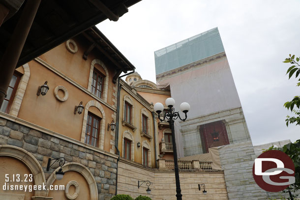The front of the Hotel Mira Costa is being renovated.