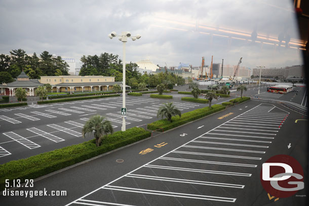 Passing over the Tokyo Disneyland bus parking area.