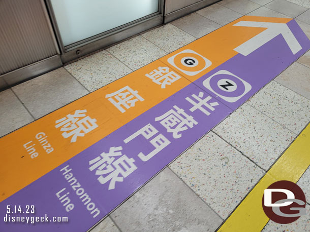 The names, letters and colors were also marked on the ground in some cases to help you with transfers.