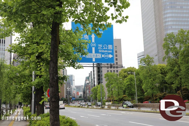 Walking along Harumi-dori Ave on our way to the Tokyo Metro station.