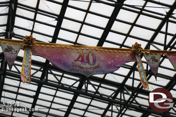 40th Anniversary Dream Go Round banners overhead