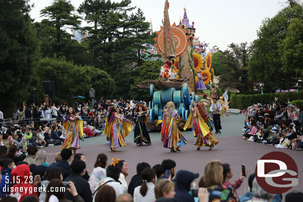 A group of Princesses led by Merida on foot.