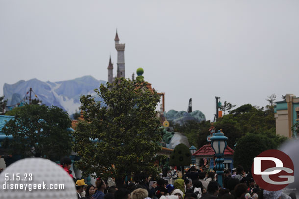 Looking to my left into Toontown you can see the Beast's Castle beyond.