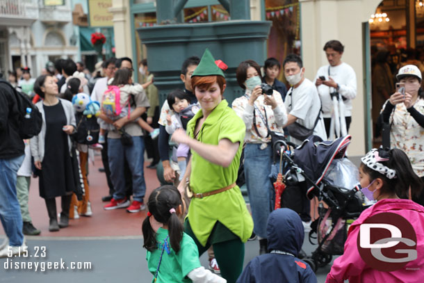 Peter Pan led a group of kids around while he played