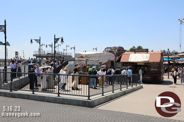 A long line here today, going up the ramp