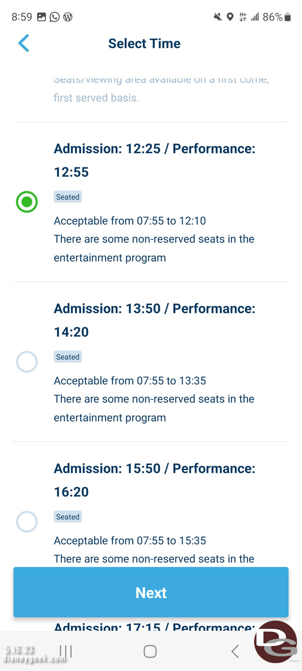 Select the time.