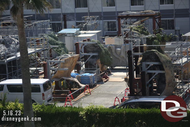 A look out the other side as we pass the work yard in the lot near the Sheraton.