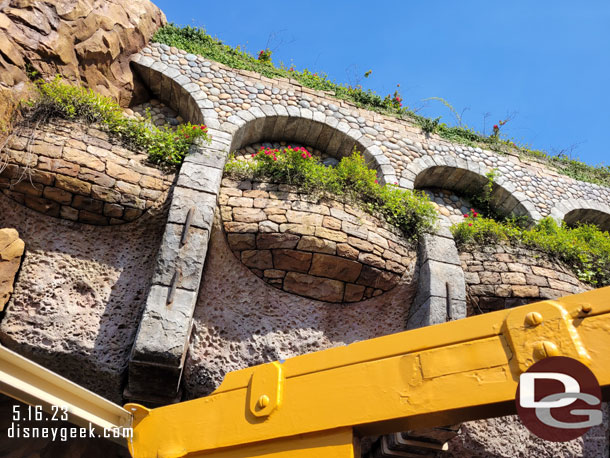 Looking up before entering Mysterious Island