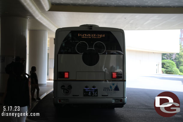 Walked downstairs and a bus was there to take us to Bayside Station