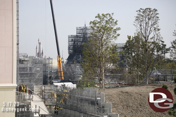 A look at the Tokyo DisneySea Fantasy Springs construction as our monorail departed Bayside Station.