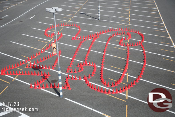 40th Anniversary Cone art in the DisneySea parking bus lot.