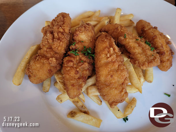 I opted for chicken fingers and fries