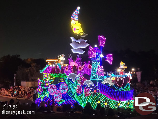 Pinocchio on the front of the next float.